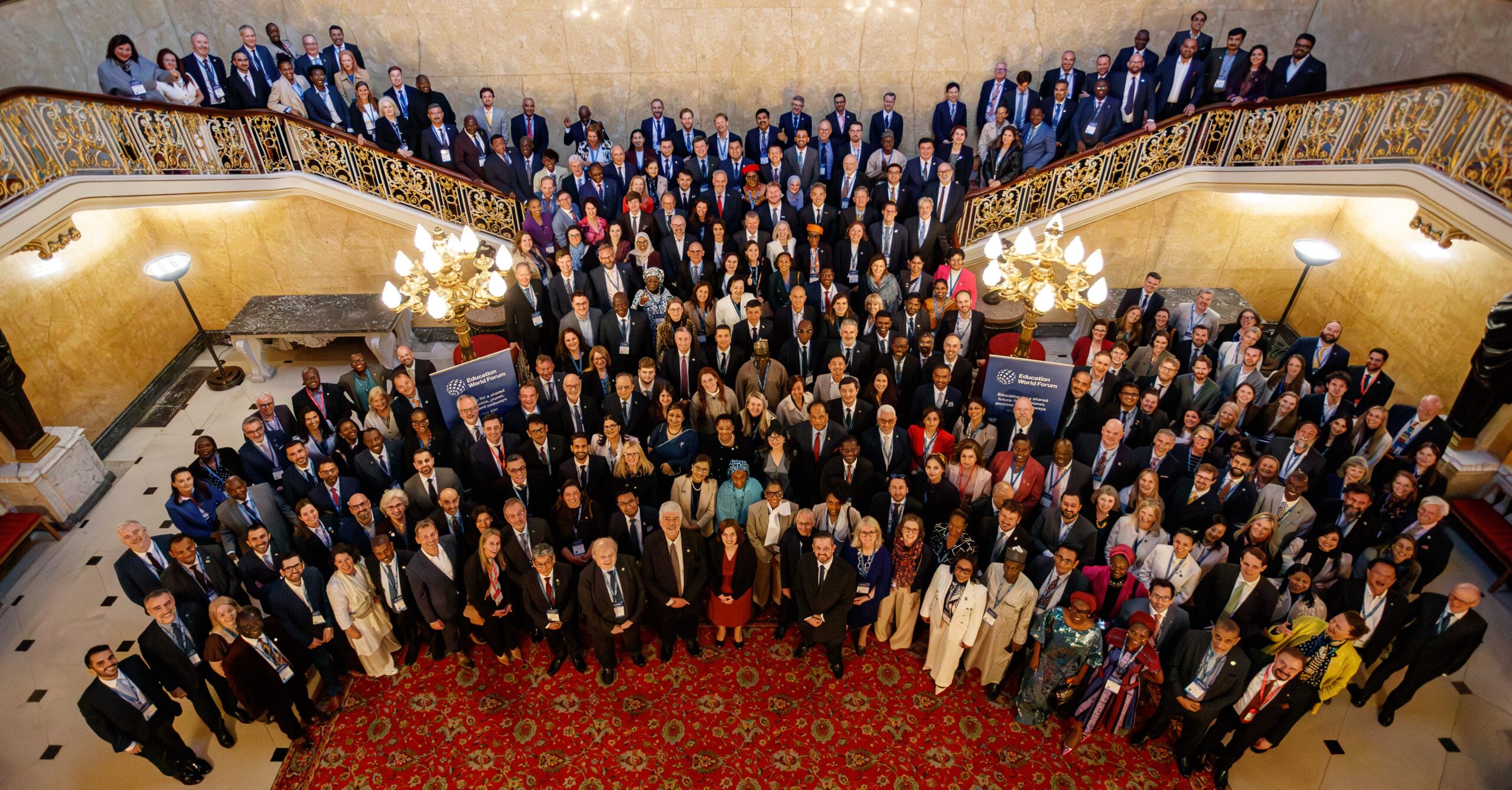 people gathered at an official government reception